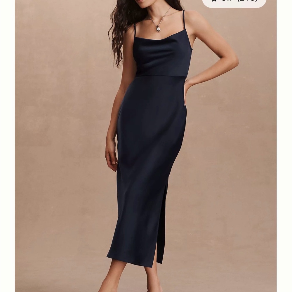 BHLDN Slip Midi Dress in black